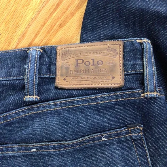 MENS POLO RALPH LAUREN DK WASH JEANS SZ 38x32 - Picture 5 of 6